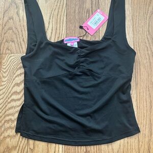 Edikted Black Crop Top with Side Slit